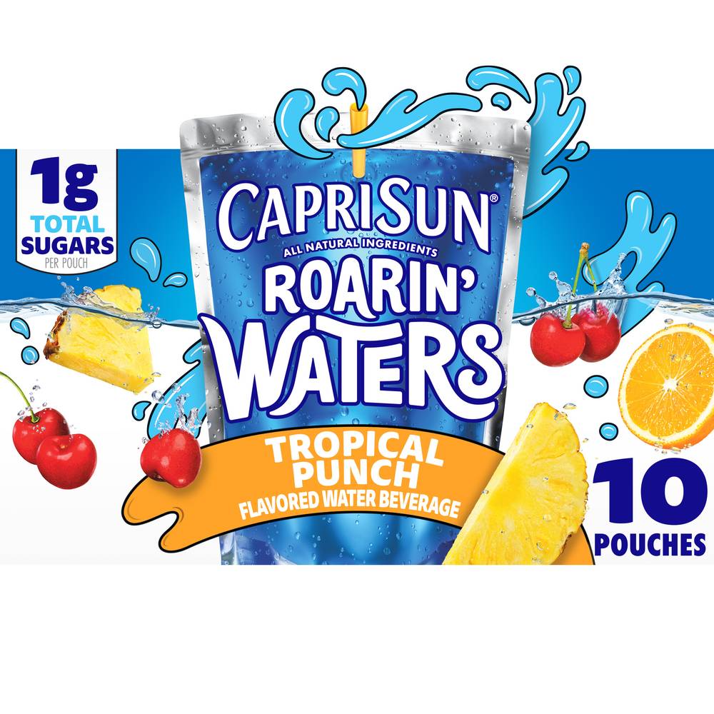 Capri Sun Roarin' Waters Tropical Tide Flavored Water Beverage (10 ct, 6 floz)