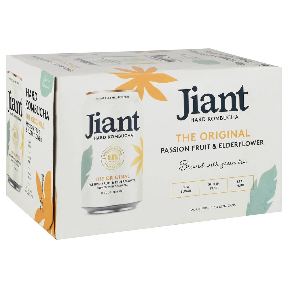 Jiant The Original Passion Fruit & Elderflower Hard Kombucha (6 x 12 oz)