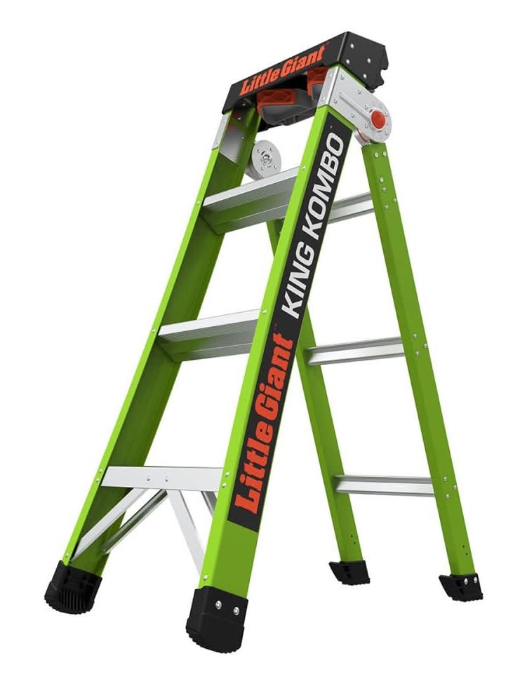 Little Giant King Kombo Pro M4 3-in-1 10.3-ft Reach Height ) Fiberglass Type 1AA - 375 lbs. Load Capacity Combination