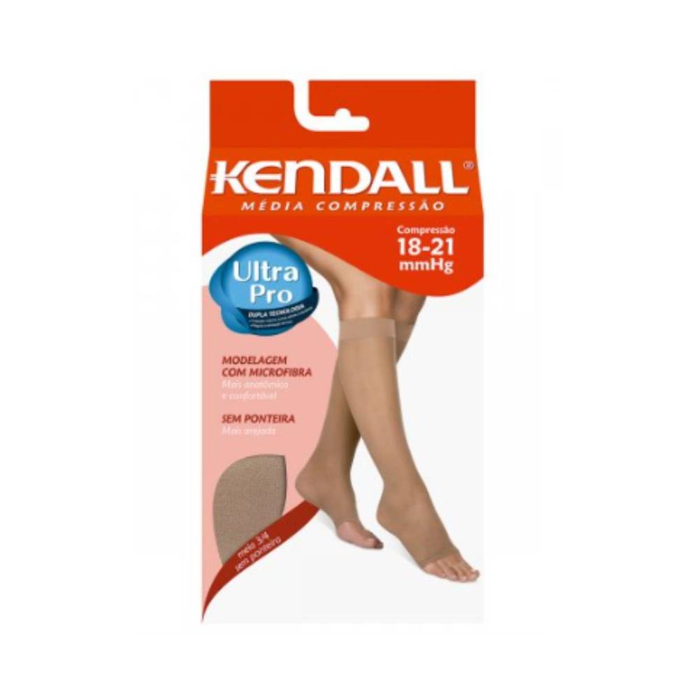 Kendall meia feminina 3/4 média compressão sem ponteira (tam. g)