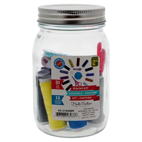 # Sewing Kit In Glass Mason Jar, 31Pc (31 pc)