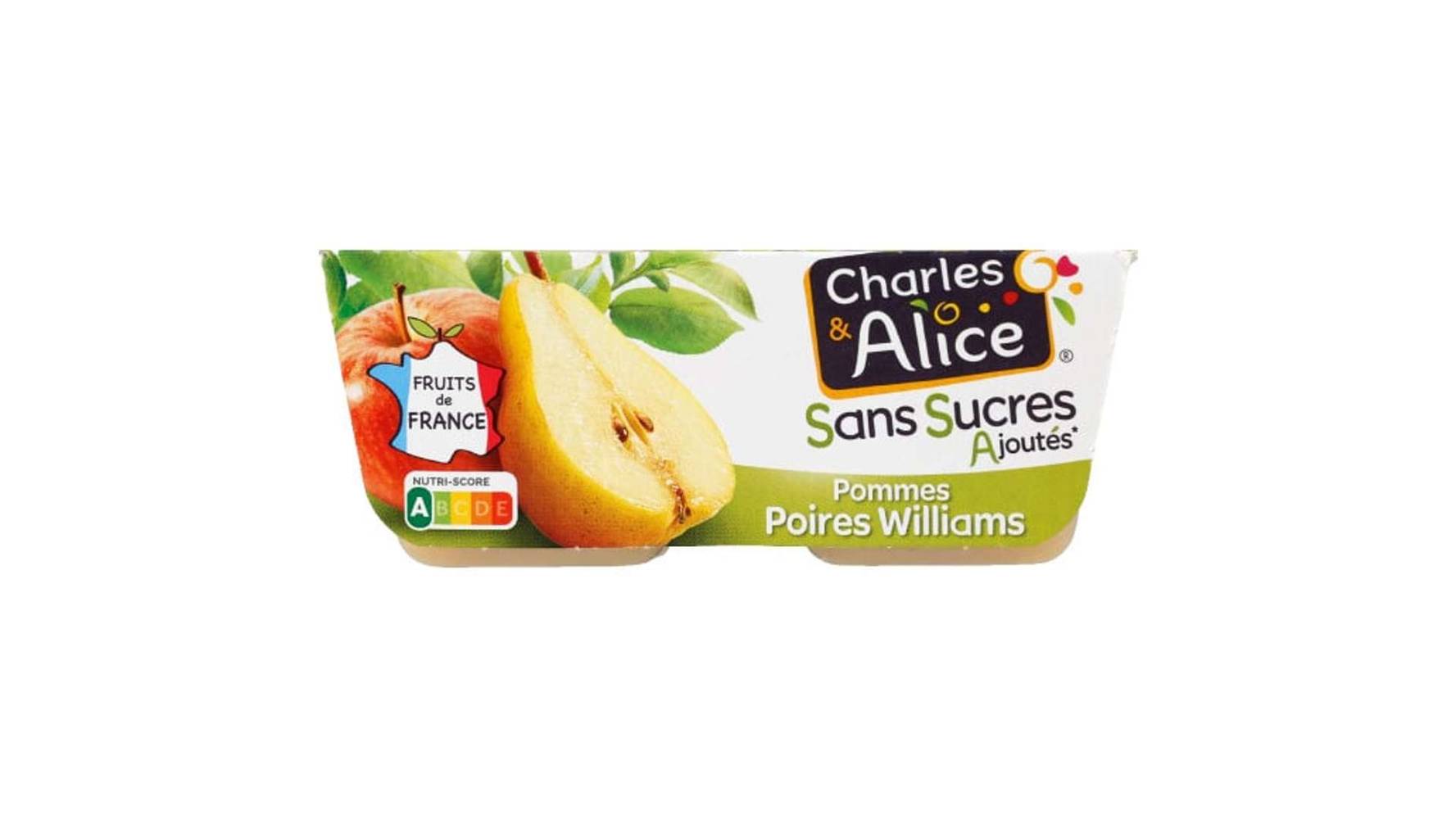 Charles & Alice Dessert aux Fruits Pommes Poires Charles & Alice 4x100g Les 4 pots de 100g