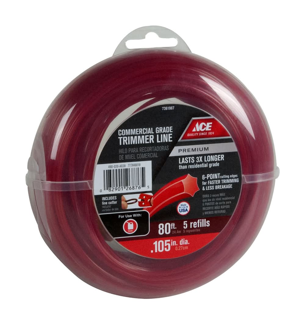 ACE Premium Commercial Grade 0.105 In. D X 80 Ft. L Trimmer Line