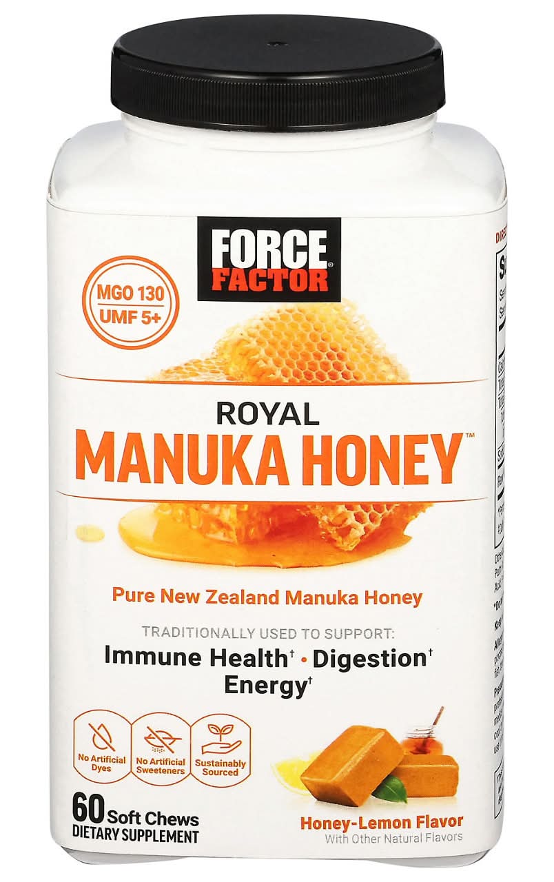 Force Factor Manuka Honey, Royal, Honey-Lemon Flavor, Soft Chews