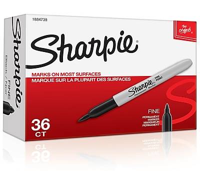 Sharpie Permanent Marker, Fine Tip, Black, 36/Pack (1884739)