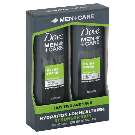 Dove Men+Care Extra Fresh Body and Face Wash (2ct)