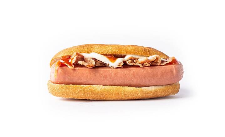 27. Hot dog, bacon ahumado, kétchup y mostaza