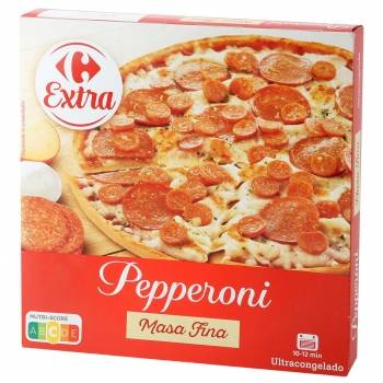 Pizza de peperoni ahumado Carrefour 320 g.