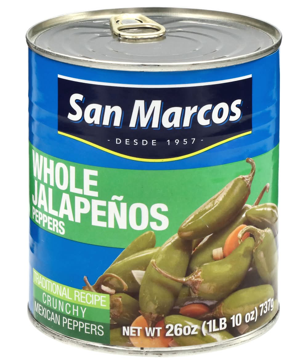 San Marcos Whole Jalapeno Peppers (26 oz)