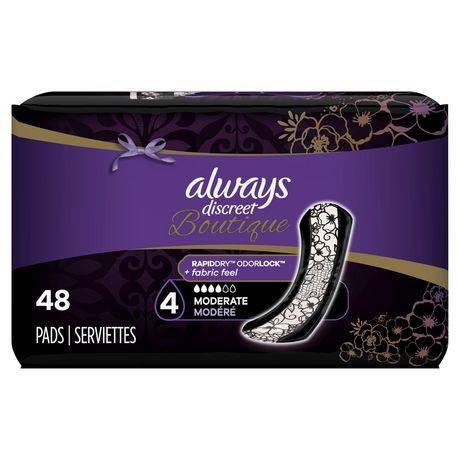 Always Discreet Boutique Moderate Pads 48 units Delivery Near