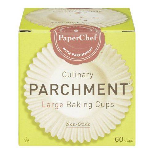 Paperchef grands moules à pâtisserie en papier parchemin (60 unités) - culinary parchment, large baking cups (60 ea)