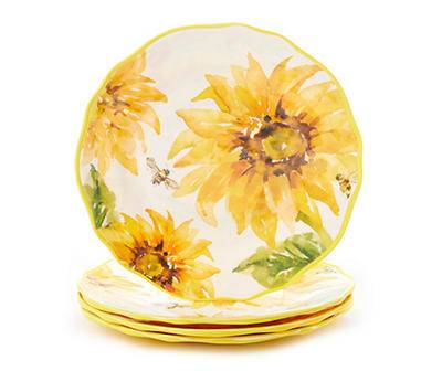Sunflower & Bee Melamine Salad Plates, 4-Pack