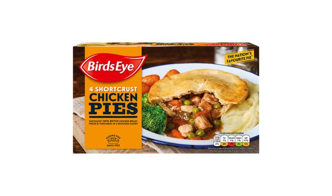 Birds Eye 4 Shortcrust Chicken Pies 620g