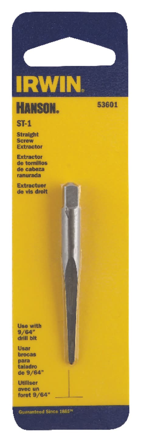 IRWIN Hanson 9/64 In. X 9/64 In. D Carbon Steel Straight Screw Extractor 5.4 In. 1 Pc