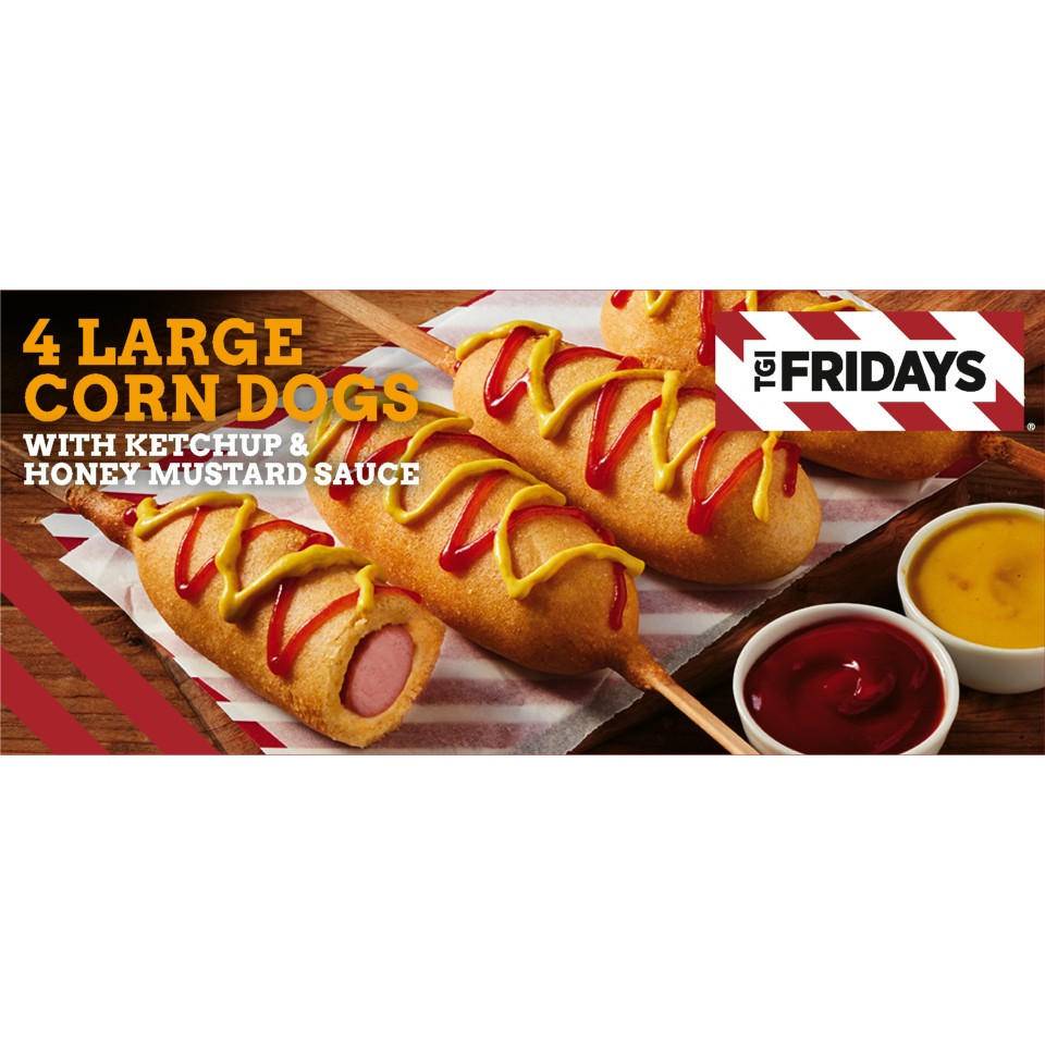 TGIF 4 Pack Corn Dogs With Ketchup & Honey Mustard