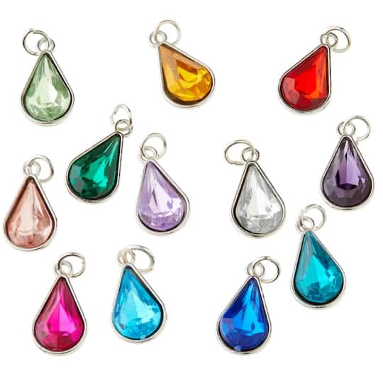 Bead Landing Charmalong Teardrop Gem Charm Set, Assorted (12 ct)