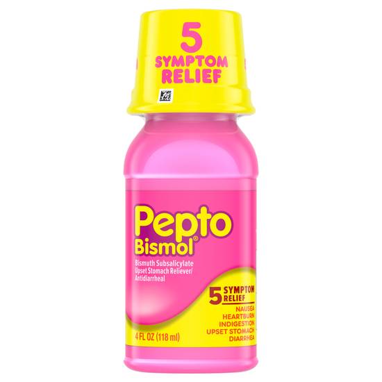 Pepto Bismol 5 Symptoms Digestive Relief Liquid, Original, 4 OZ