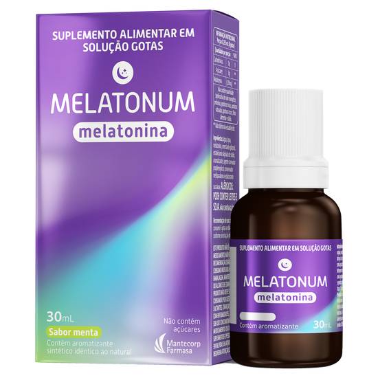 Mantecorp suplemento alimentar em gotas melatonum sabor menta (30ml)