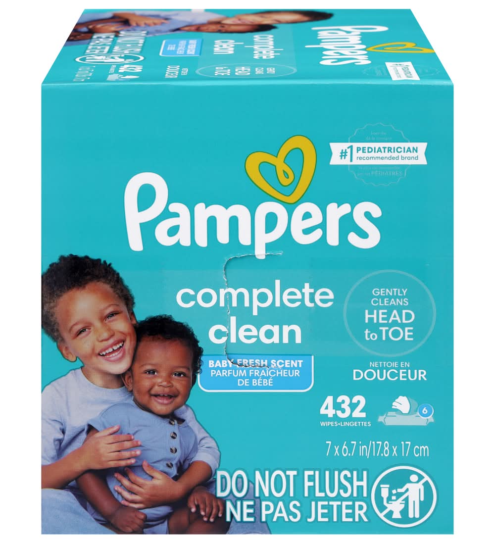 Pampers Baby Clean Wipes Baby, 17.8x17 cm (6 x 72 ct)