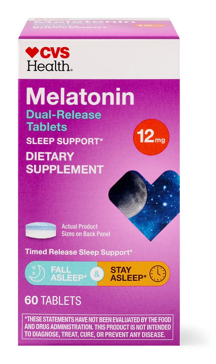 CVS Health Bi-Layer Melatonin 12 mg Tablets (60 ct)