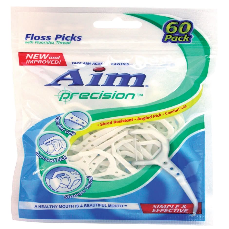 AIM Precision Plastic Floss Picks (60 ct)