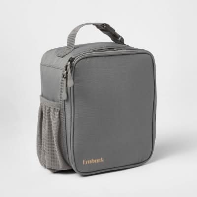 Embark Flip-Down Square Lunch Bag, Gray