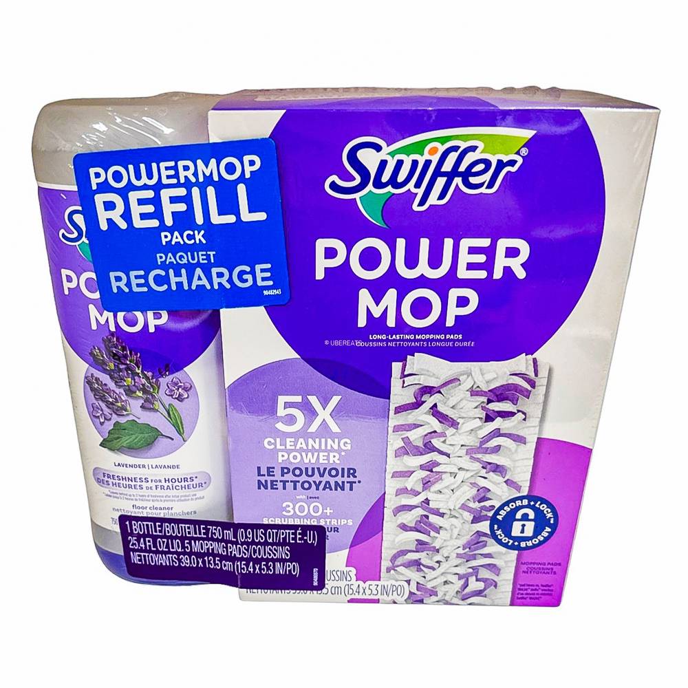 Swiffer Power Mop Multi-Surface Pad Refills & Solution Bundle Pack - 5ct