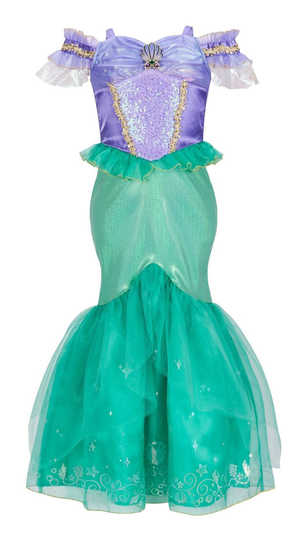 Disney Kid's Ariel Deluxe Mermaid Costume Dress, Aqua Green