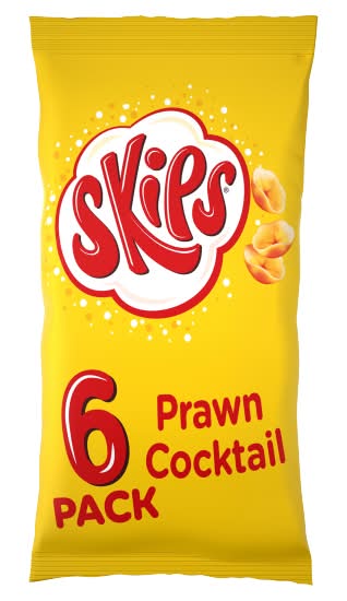 Skips Prawn Cocktail, Light & Melty Crisps (6 pack)