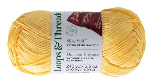 Loops & Threads Silky Soft Yarn, 219 M, Banana (3.5 oz)