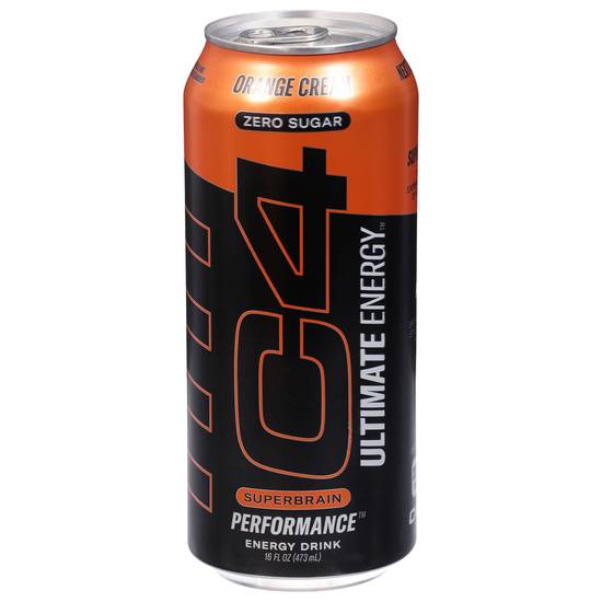 C4 Ultimate Energy Zero Sugar Performance Orange Cream Energy Drink (16 fl oz)