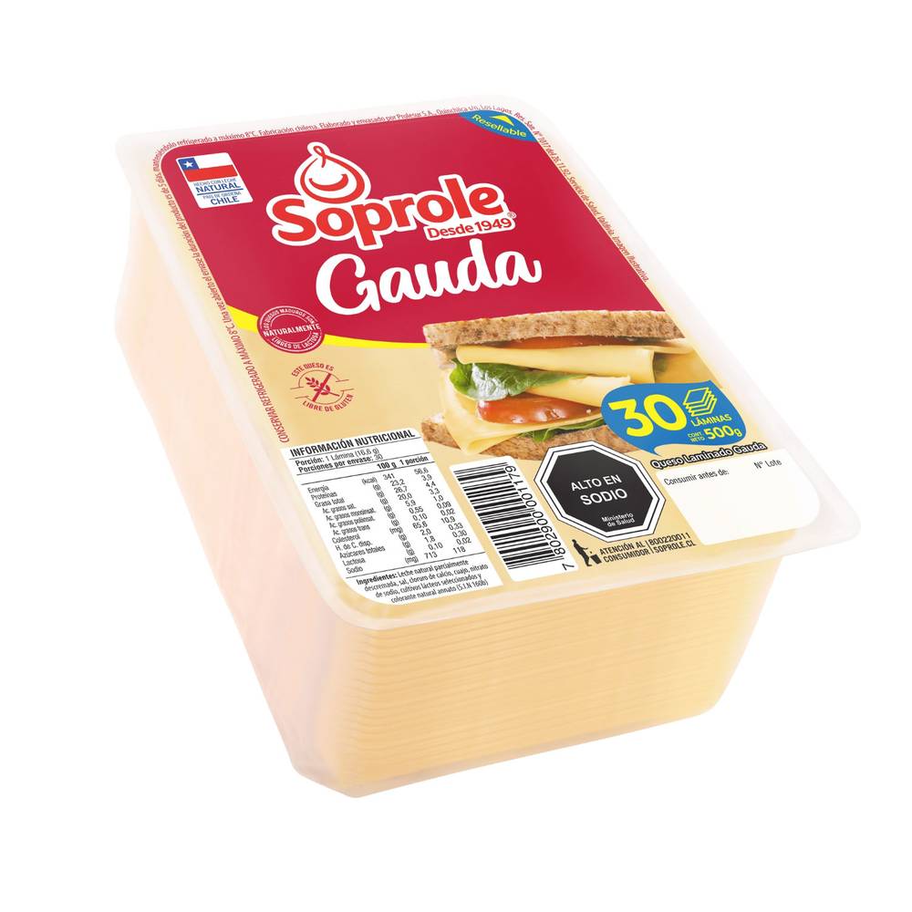 Soprole queso gauda laminado (500 g)