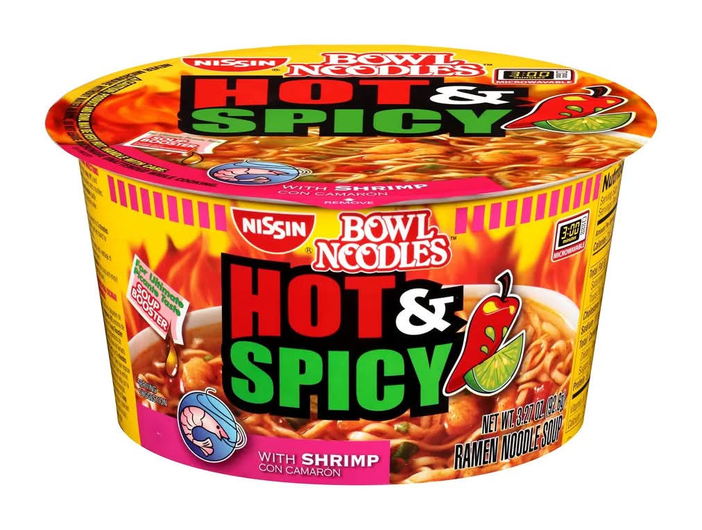 Nissin Hot and Spicy Shrimp Bowl Noodles