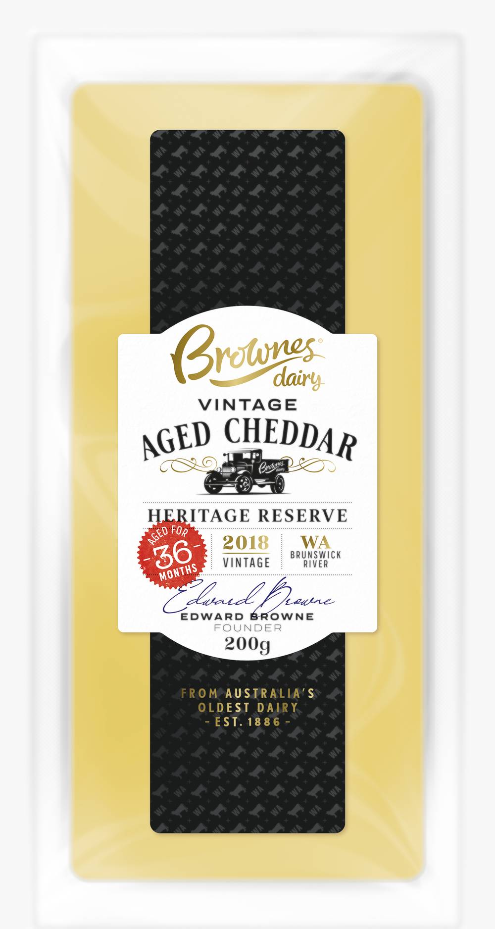 Brownes Dairy Vintage Aged Cheddar Cheese (200g)