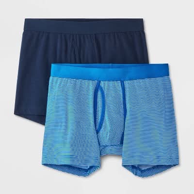 Men's 2pk Boxer Briefs - Goodfellow & Co.™ Blue Striped L