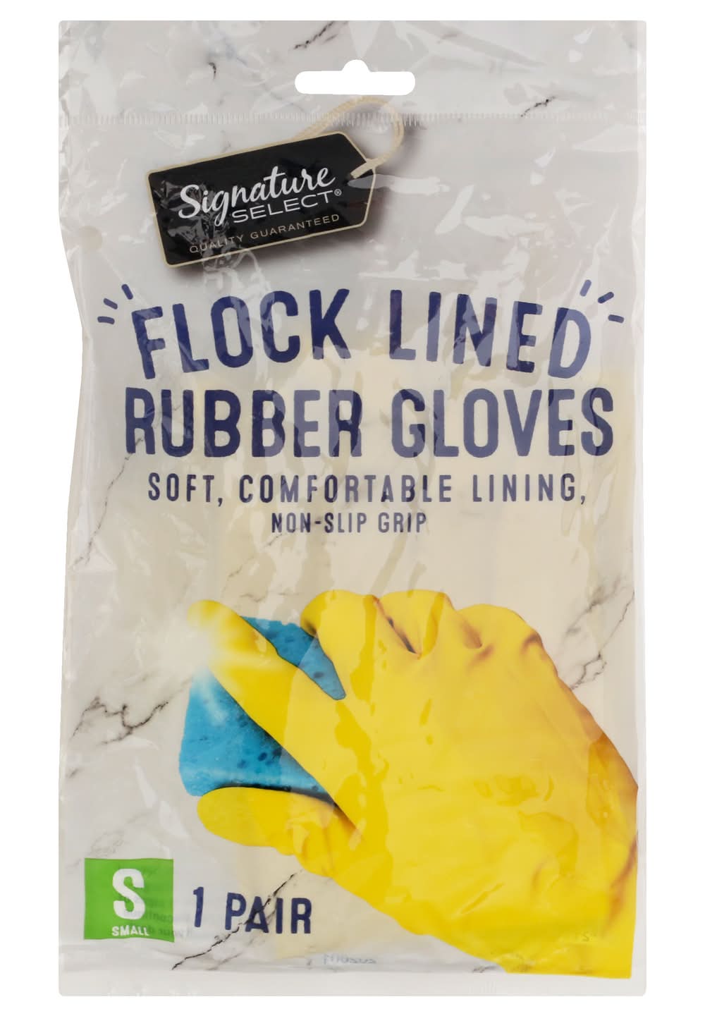 Signature Select Small Flock Lined Rubber Gloves (1.6 oz)