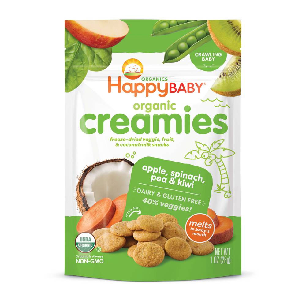 Happy Baby Organic Creamies Apple Spinach Pea & Kiwi Snacks (1 oz)