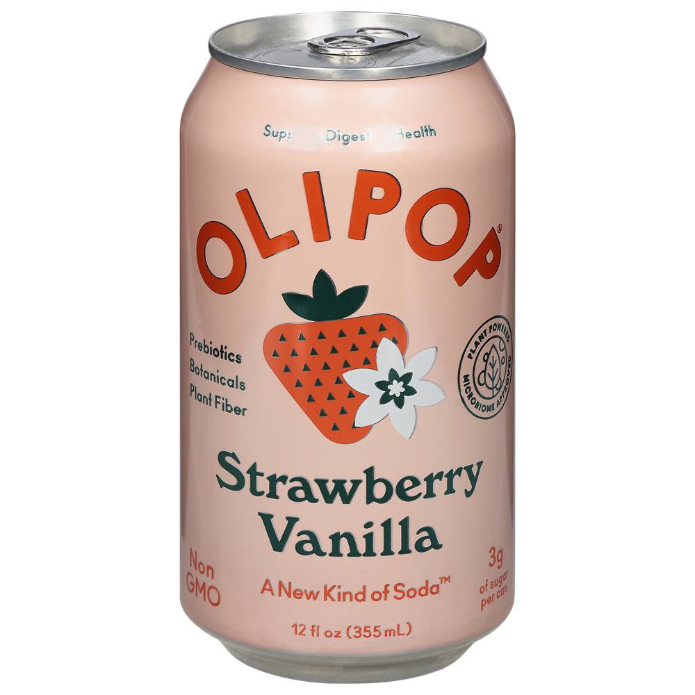 Olipop Sparkling Tonic (12 fl oz) (strawberry - vanilla)