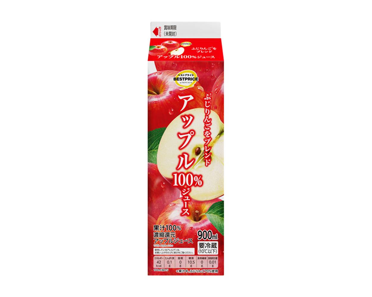 TVトップバリュベストプライス アップル100％ジュース 900ml