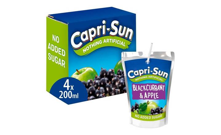 Capri Sun Blackcurrant And Apple 200ml 4 Pack (401442)