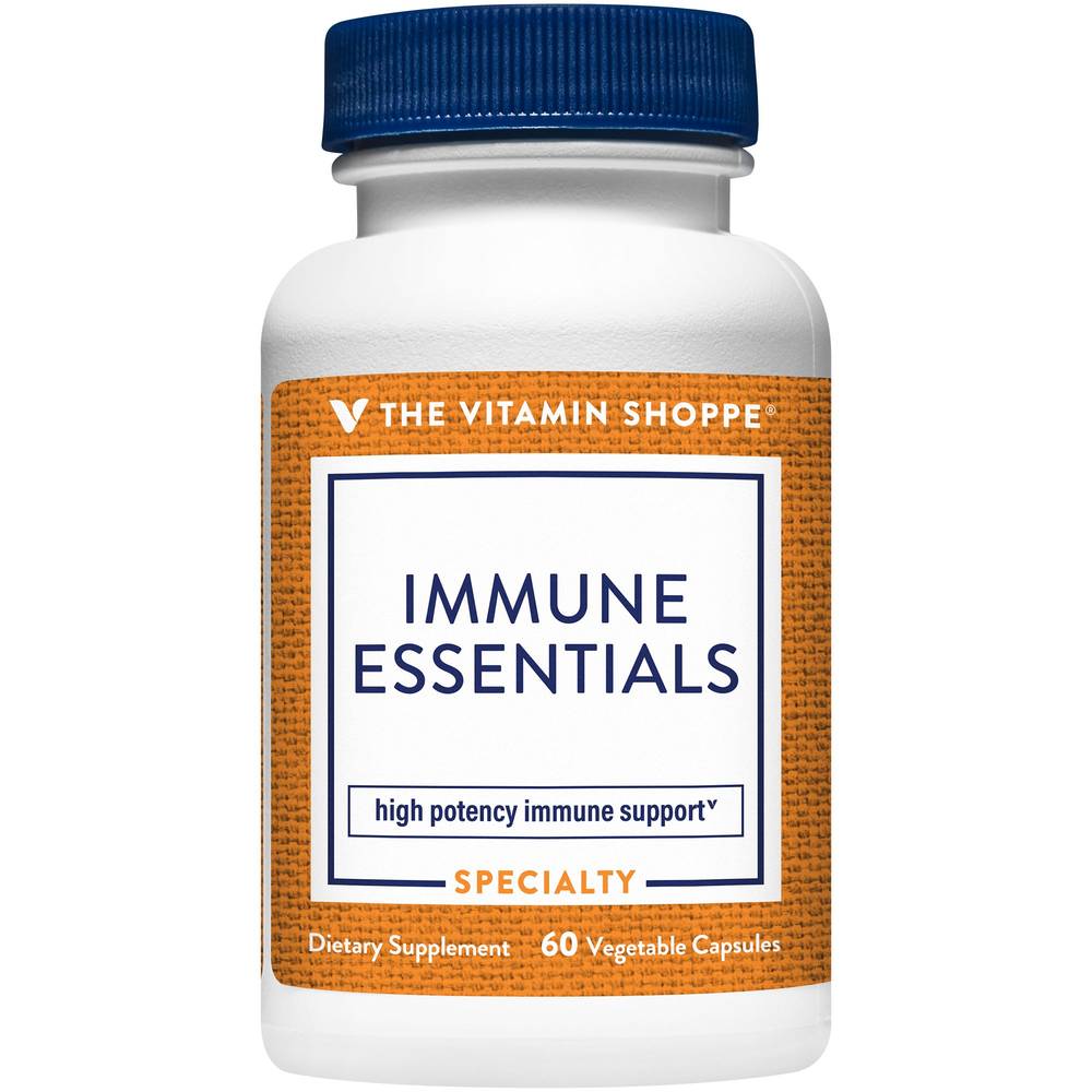 Immune Essentials - Vitamin C, Vitamin D3, Zinc & Sambucus Elderberry Extract (60 Capsules)