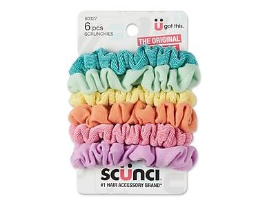 scunci The Original Scrunchie Minis, Assorted Colors, 6/Pack (6032703A048)