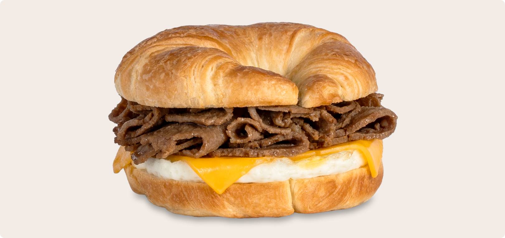 Steak, Egg & Cheese on a Crossiant