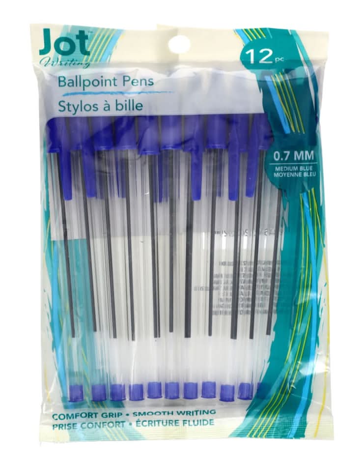 Jot Writing Ballpoint Pen, Medium Blue (12 ct)
