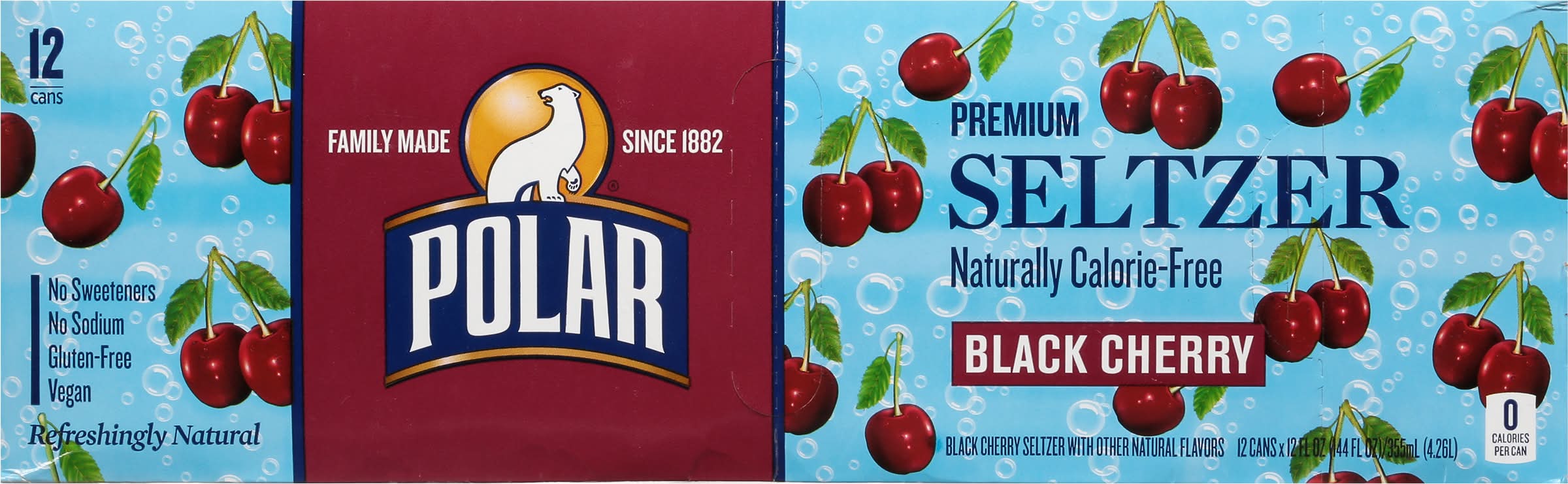 Polar Premium Seltzer Water, Black Cherry (12 x 12 fl oz)