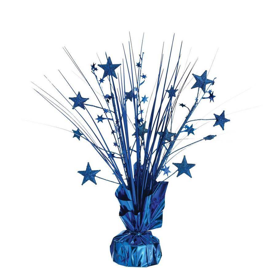 Metallic Royal Blue Spray Centerpiece, 12in