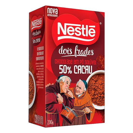 Nestlé chocolate em pó solúvel 50% cacau dois frades (200 g)