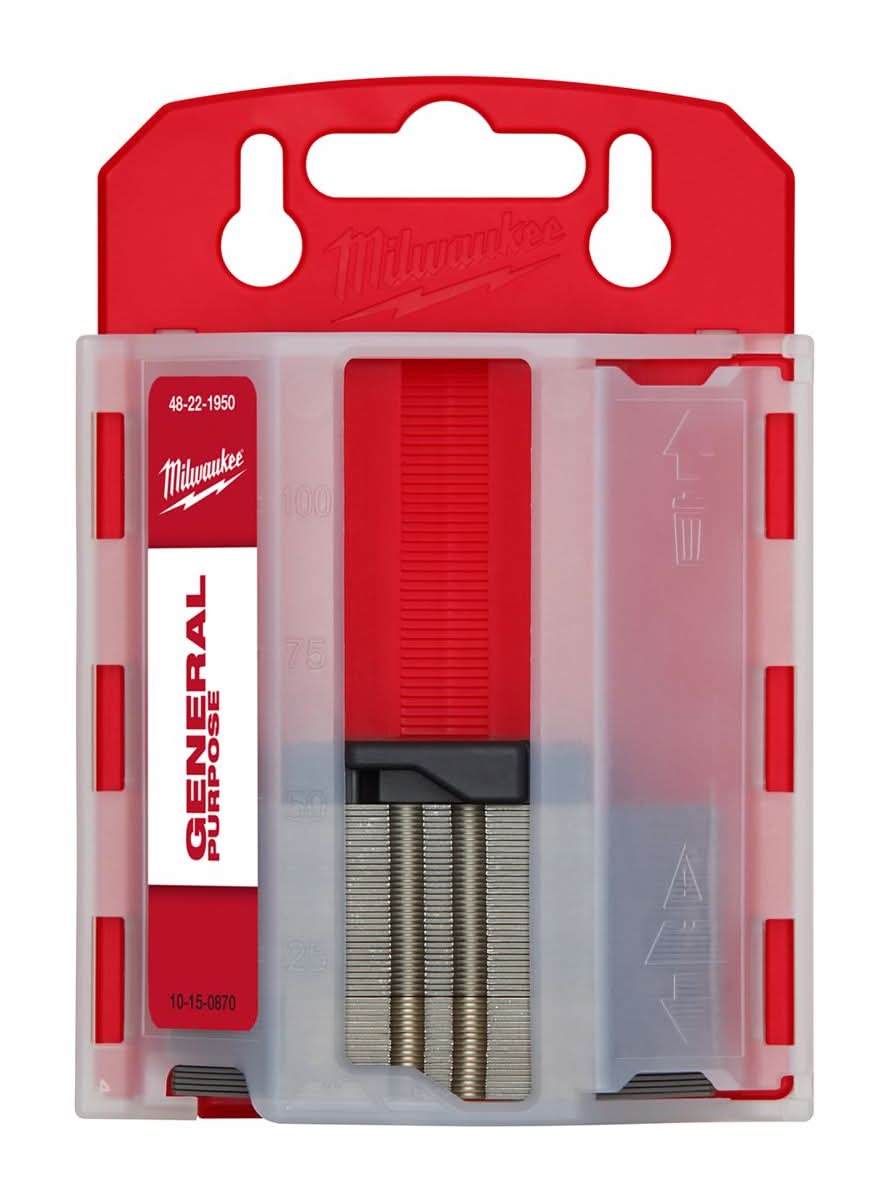 Milwaukee Metal Utility Blades W/Dispenser 3 In. L 50 Pk
