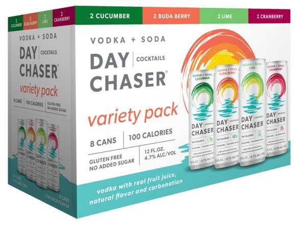Day Chaser Vodka Soda Variety pack (8x 12oz cans)