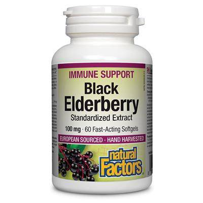 Natural Factors Black Elderberry Softgels 100 mg (60 units)